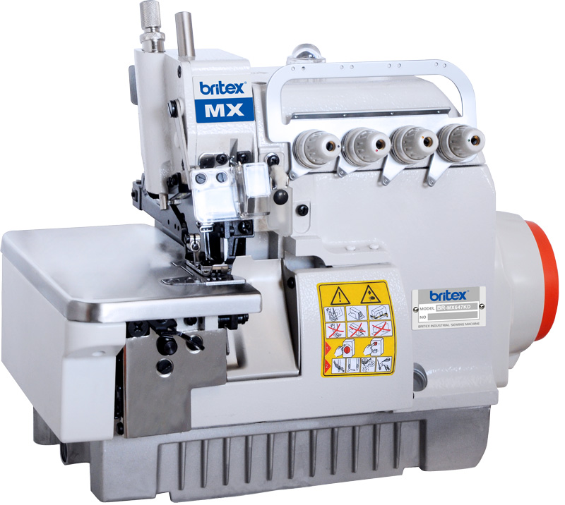 Industrial Direct Drive Four Thread Overlock stitch Sewing machine, Form of Siruba K version - Britex Brand, Model: BR-647KD.